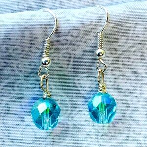Handcrafted earrings Mermaid Blue drop earrings